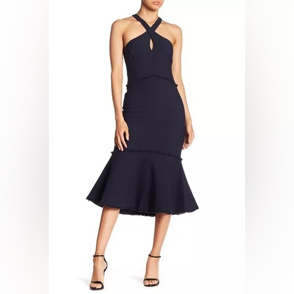 Cinq‎ a Sept Dante Halter Mermaid Dress Navy NWOT - Picture 1 of 10